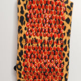 Leopard Print Quarter Crew Grip Sock